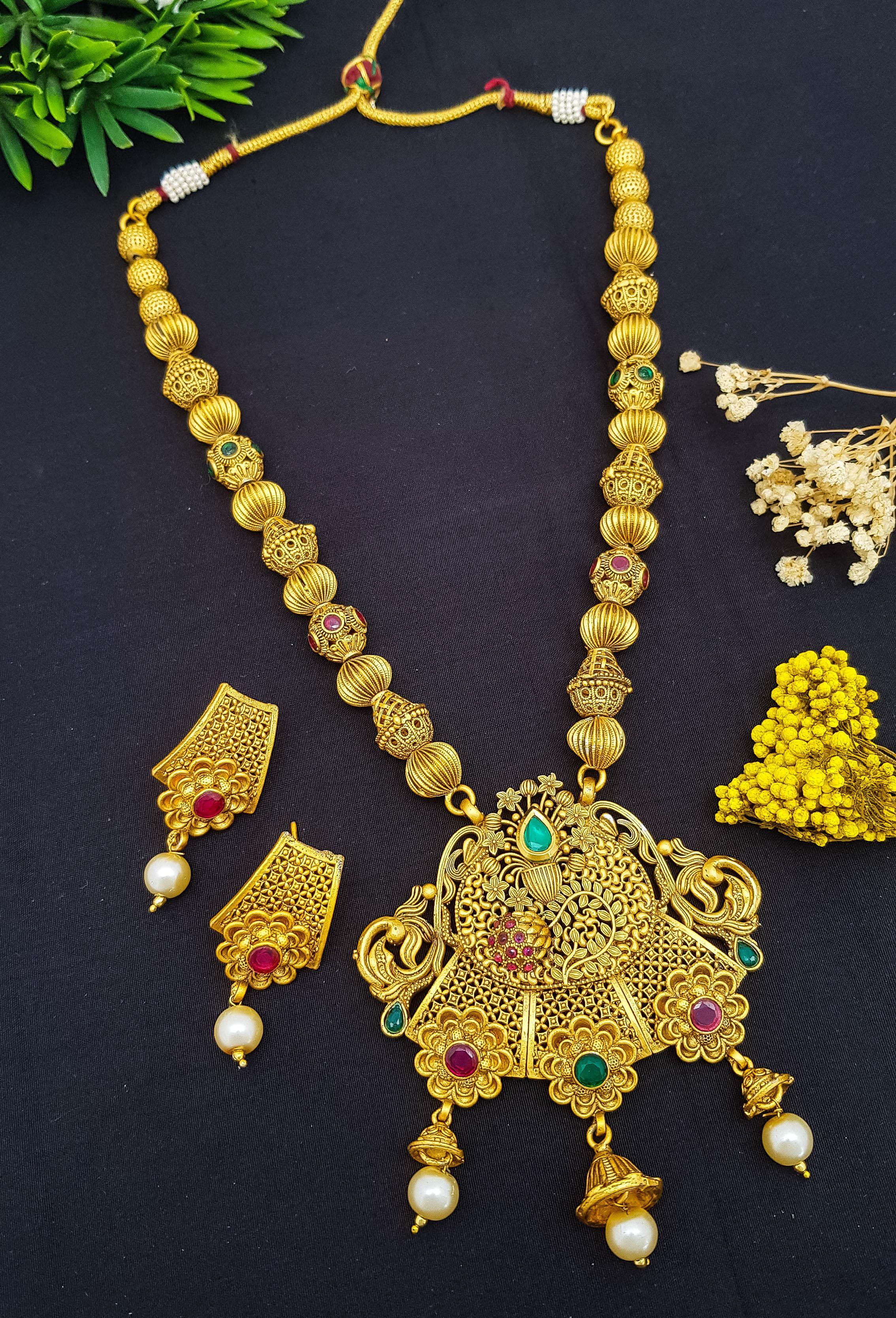 Gold Pated designer Necklace set – Griiham