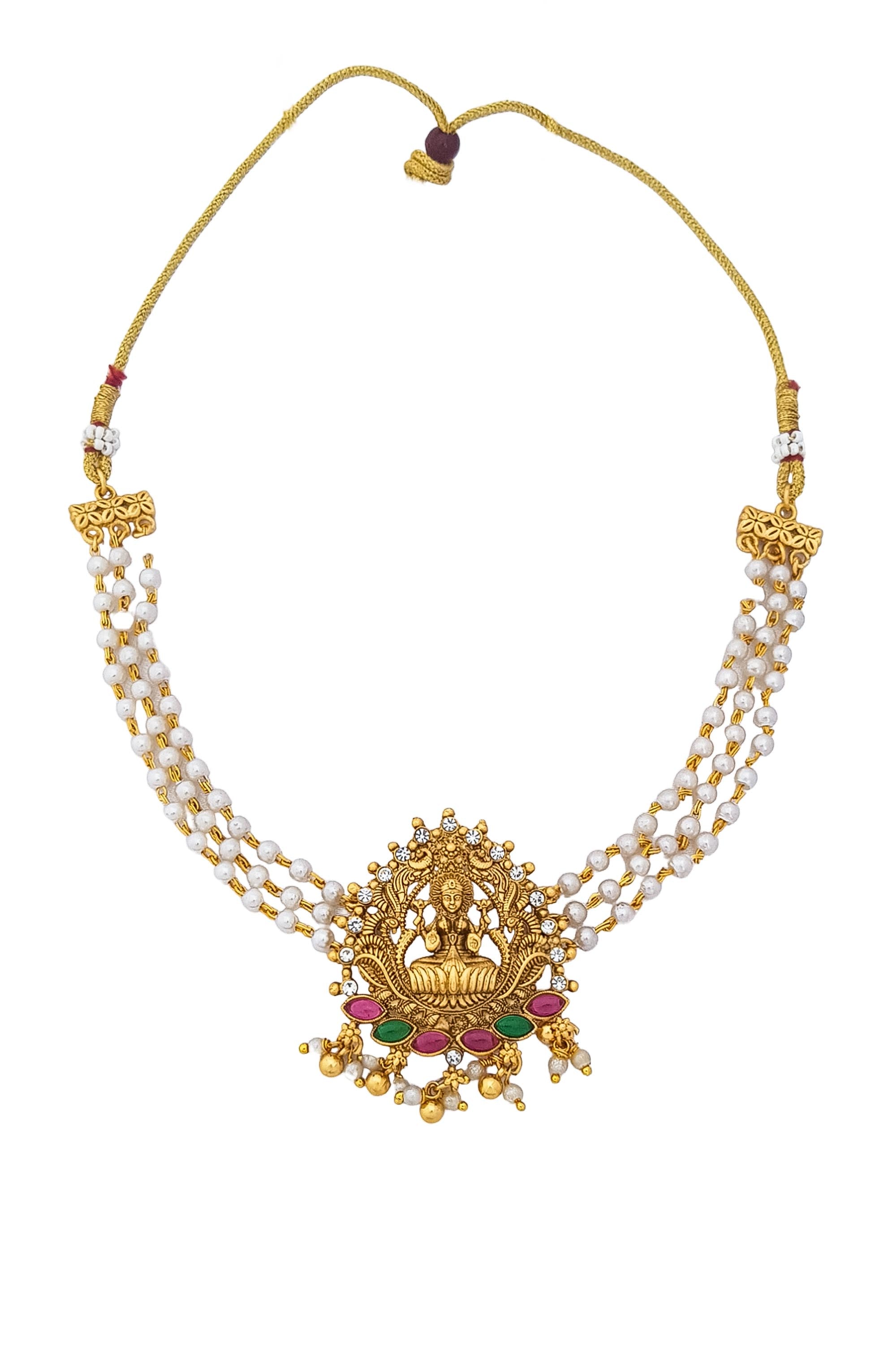 Gold Plated AD Necklace Set 17311N