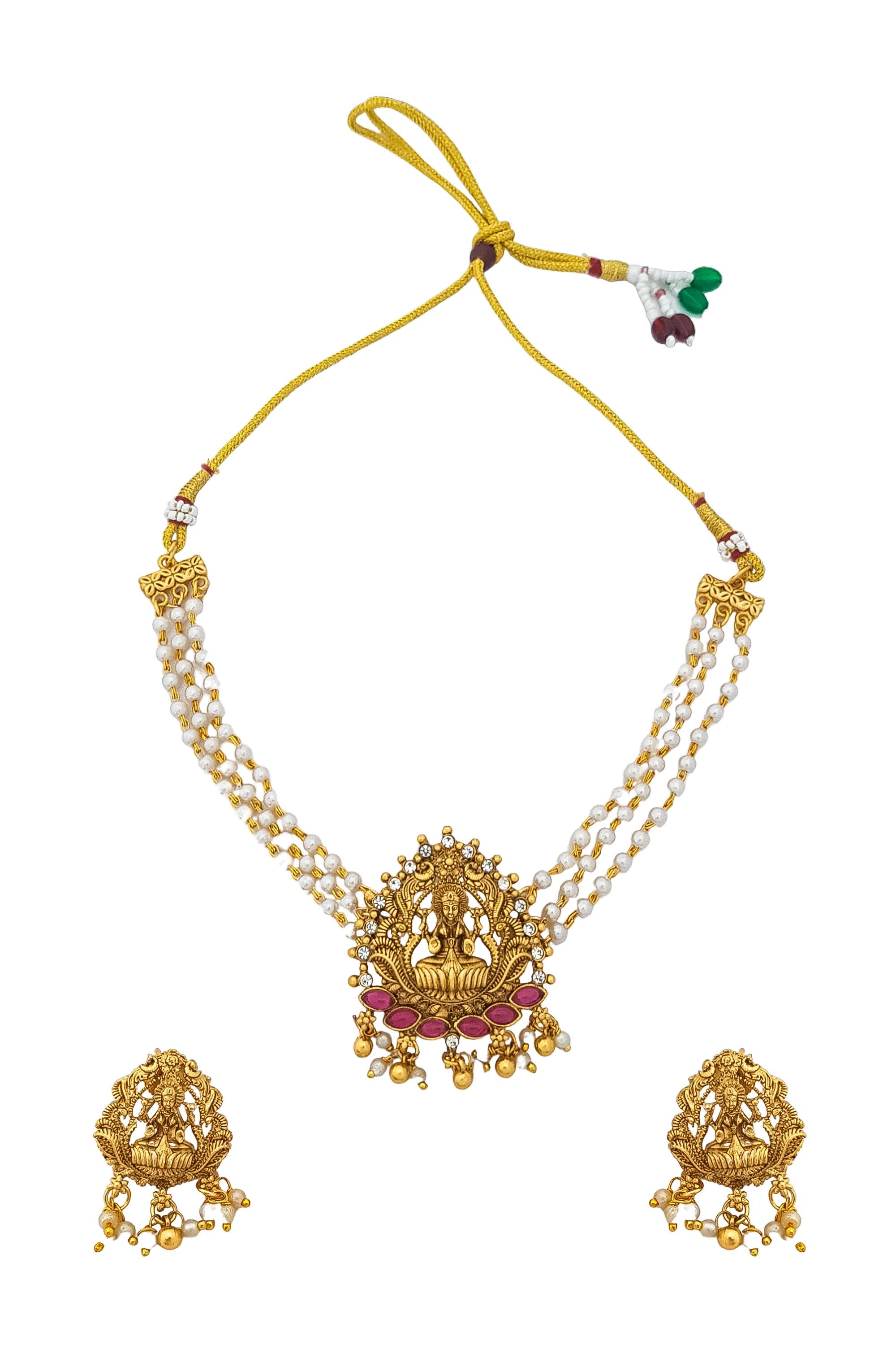 Gold Plated AD Necklace Set 17311N