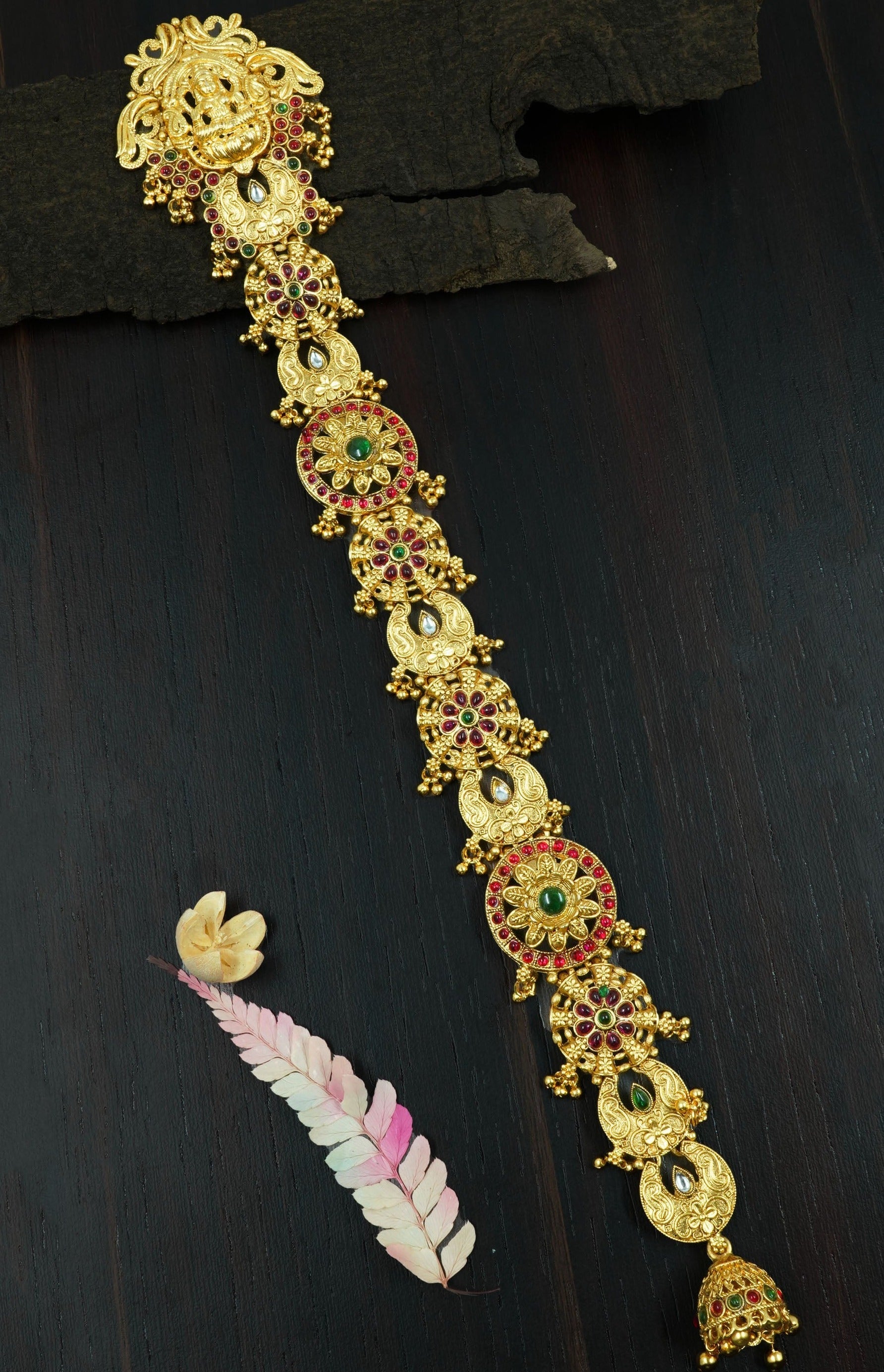 Gold Plated Bridal Hair Jada / Hair accessory / Choti 12917N