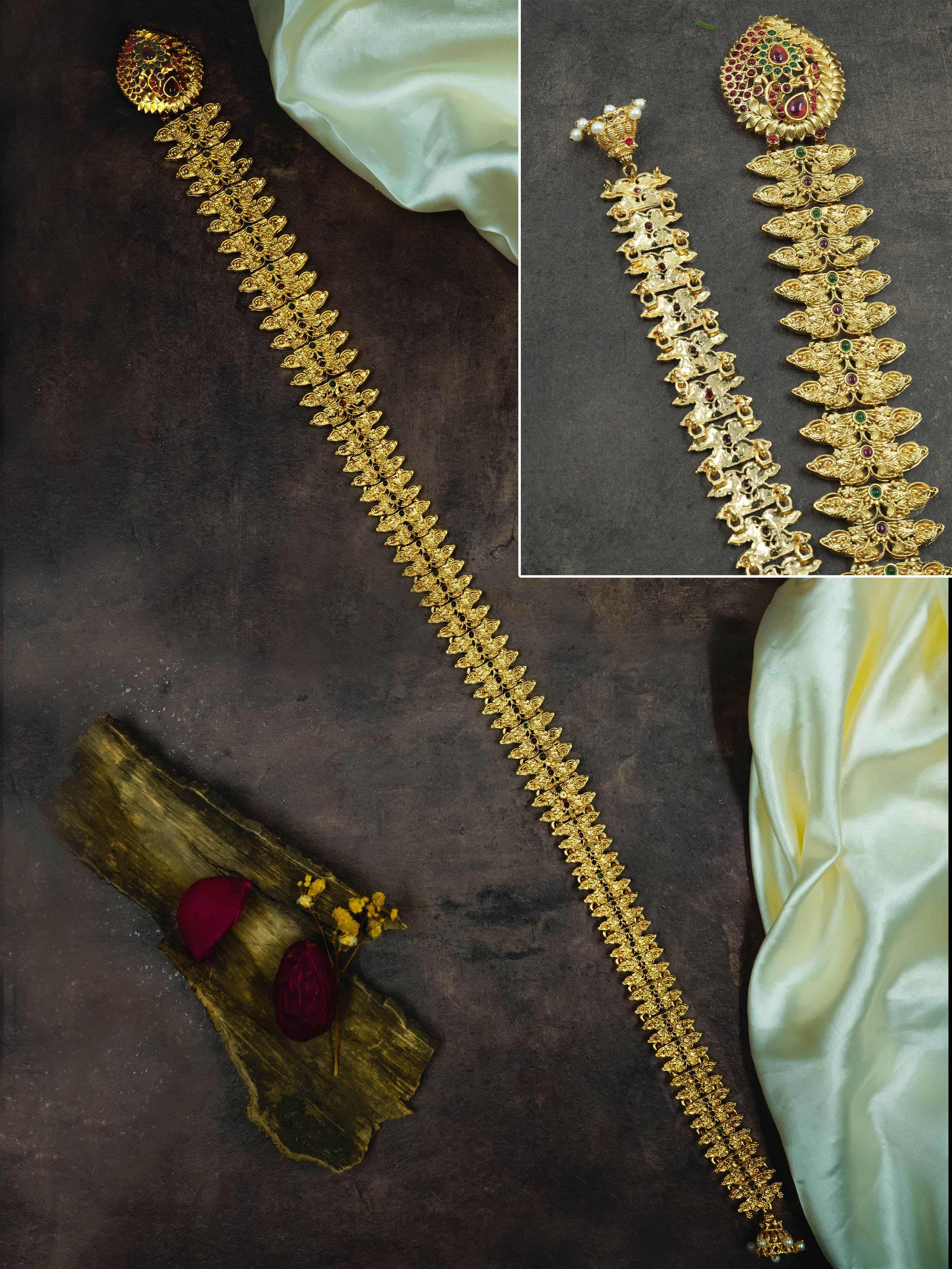 Gold Plated Bridal Hair Jada / Hair accessory / Choti 13036N