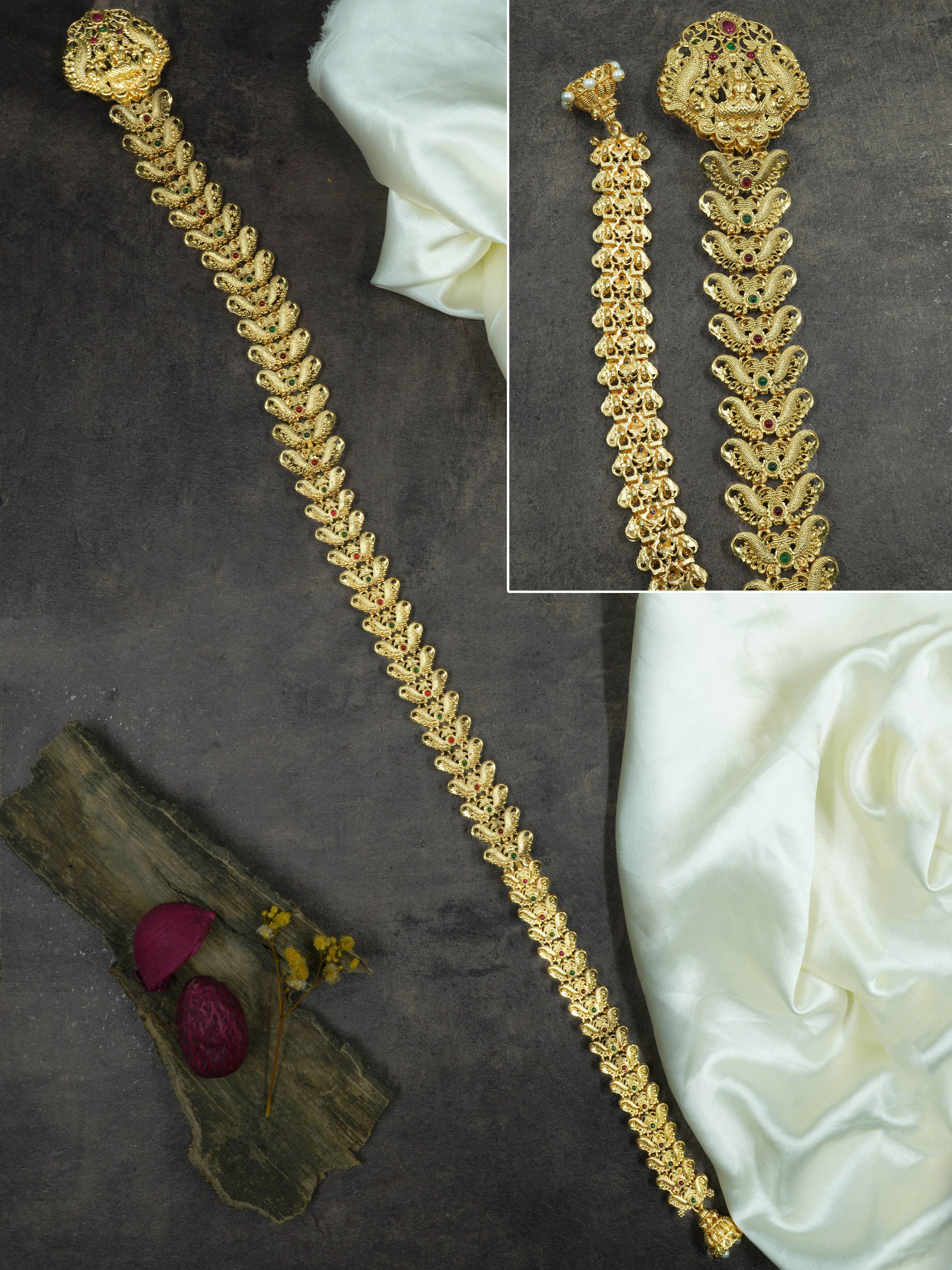 Gold Plated Bridal Hair Jada / Hair accessory / Choti 13037N