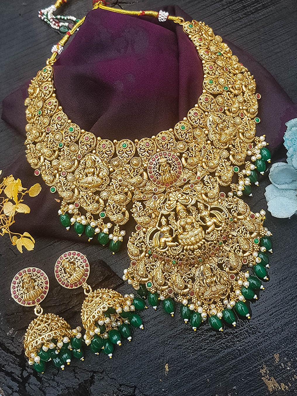 Gold Plated Bridal Heavy Necklace Haram Set 13747N