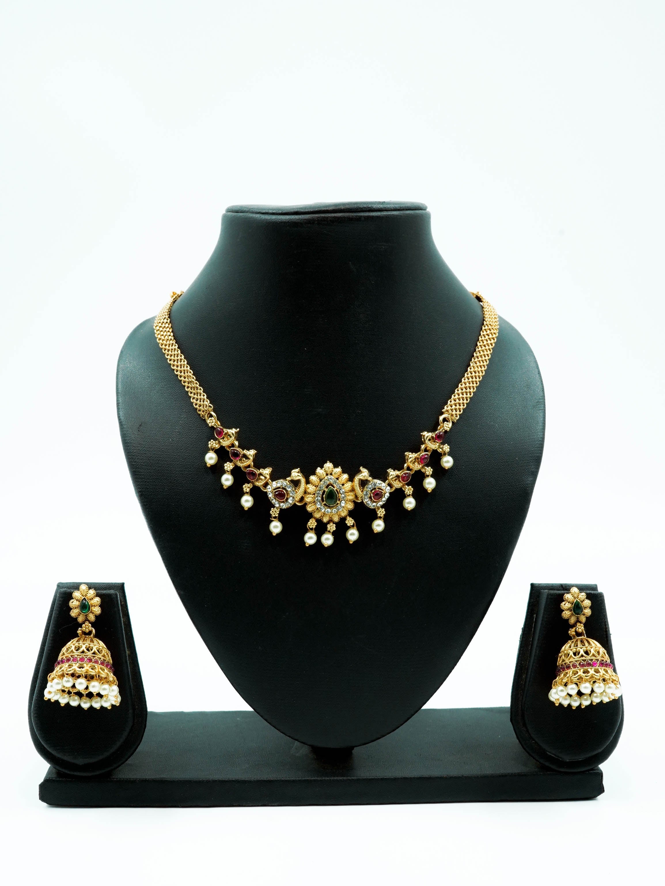 Gold Plated Choker Necklace set 10473N