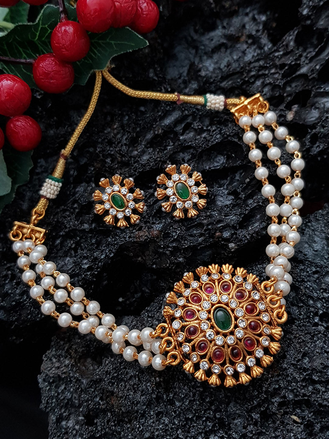 Guttapusalu Temple Necklace, Antique Gold Necklace, Indian Choker Neck |  Erajewels