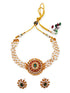 Gold Plated Choker Necklace set with Pearl Mala 6476N