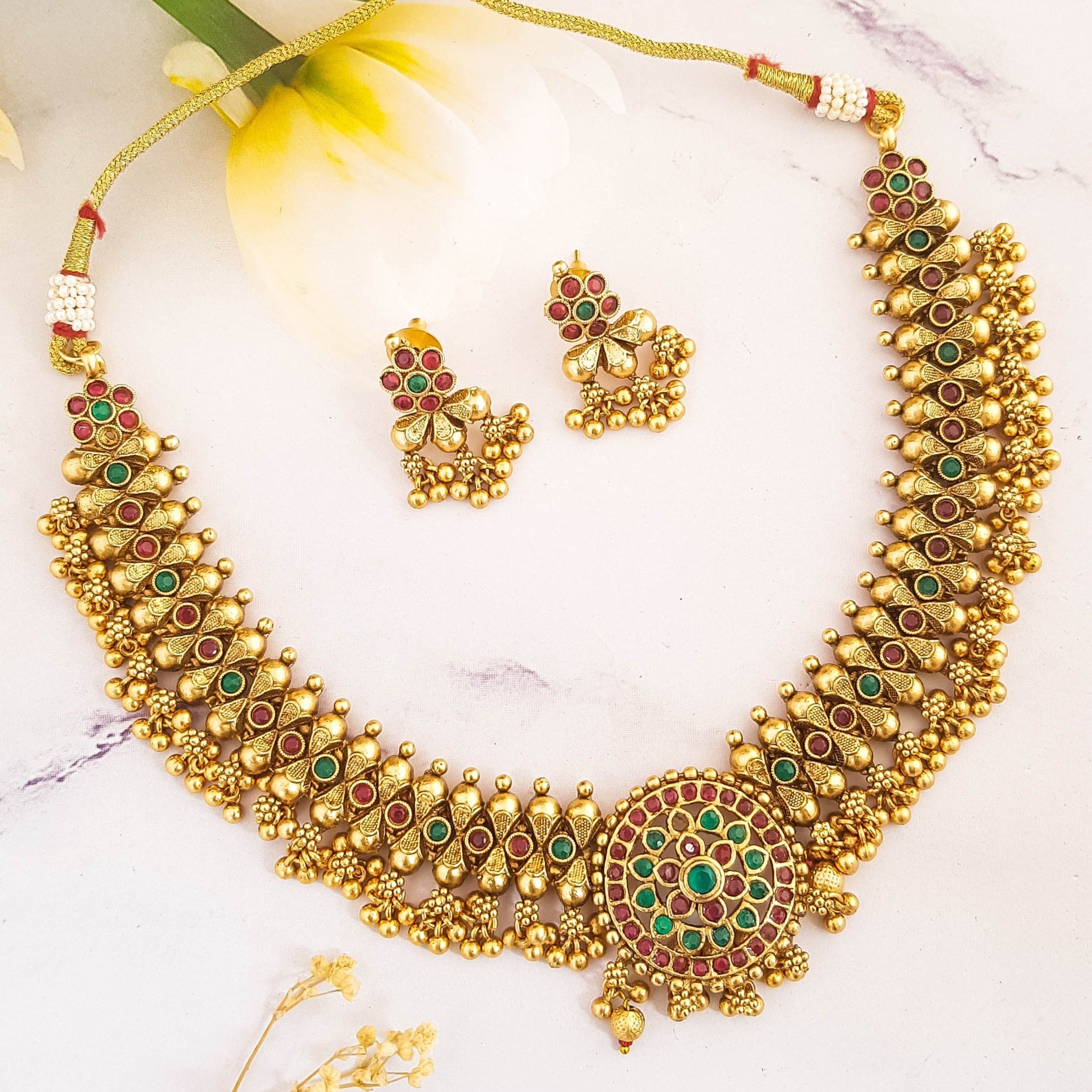 Gold Plated Classic Necklace Set 17502n
