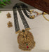Gold Plated Classic Pendant design with Black crystal mala 23417N