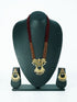 Gold Plated Classic Pendant set design with pearl mala 11214N