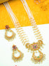 Gold Plated Classic Pendant set design with pearl mala 11214N