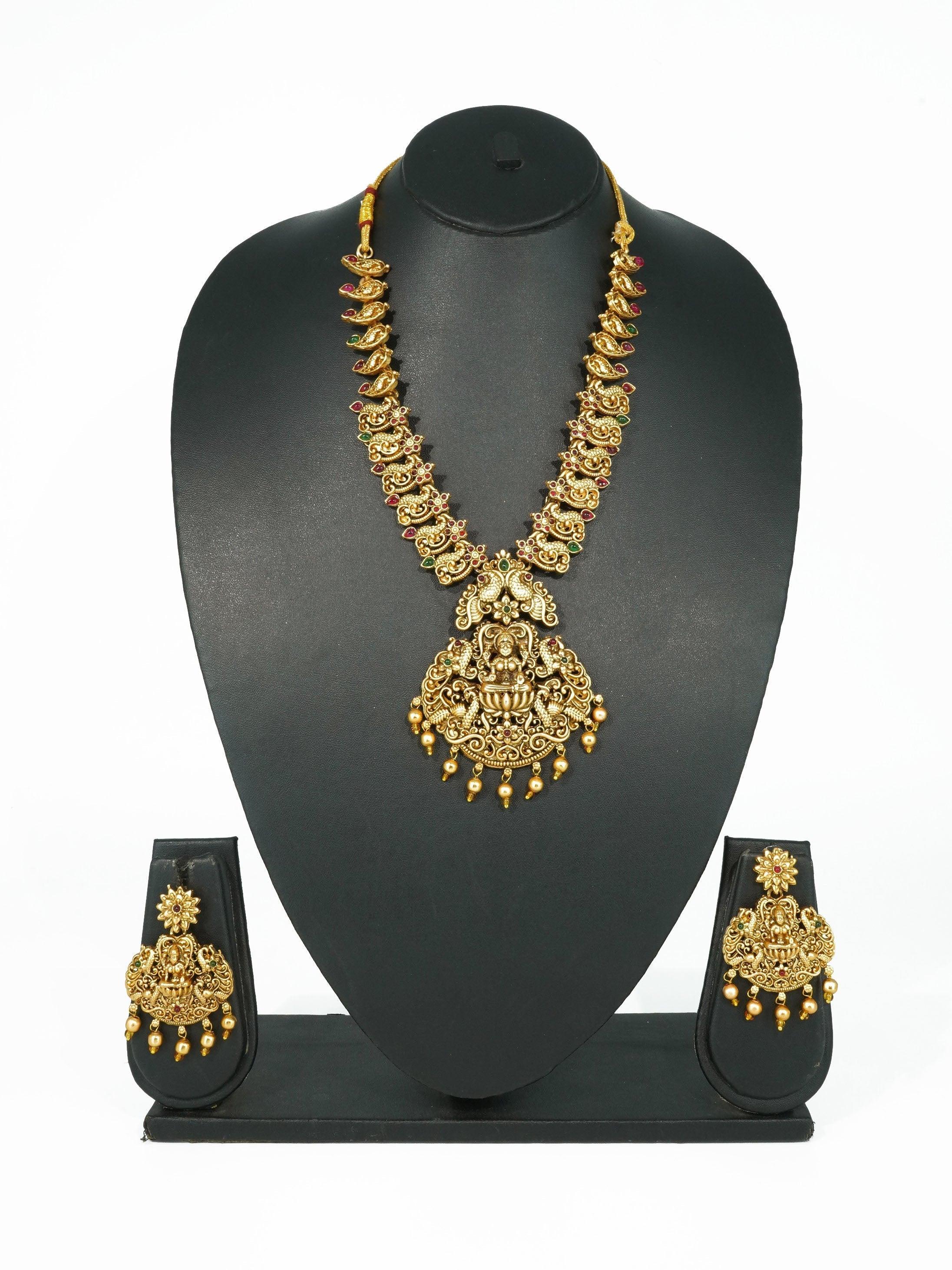 Gold Plated Classic Short Necklace Set 15484N - Griiham