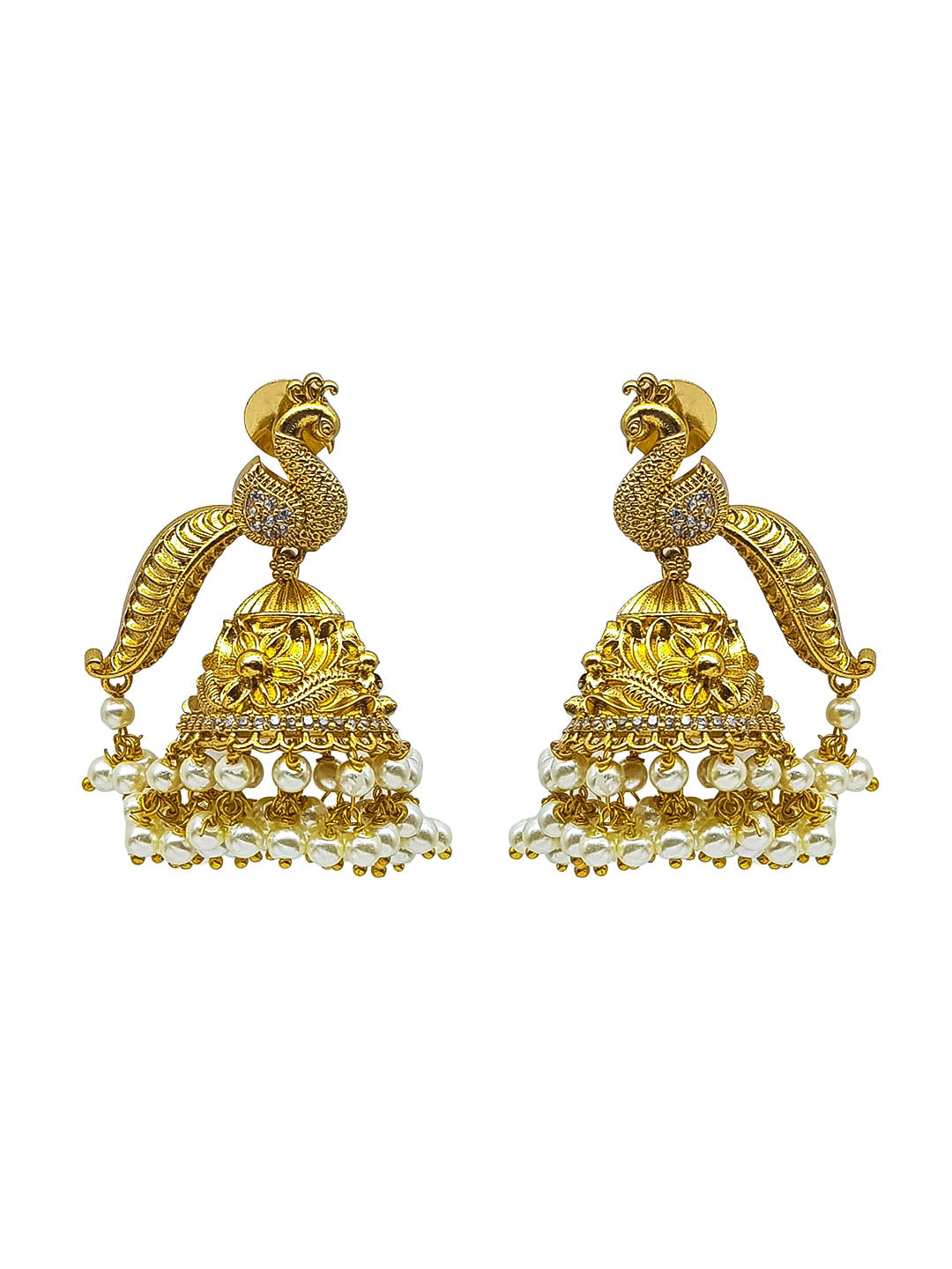 Gold Plated Cute Jhumki Earrings 22267N