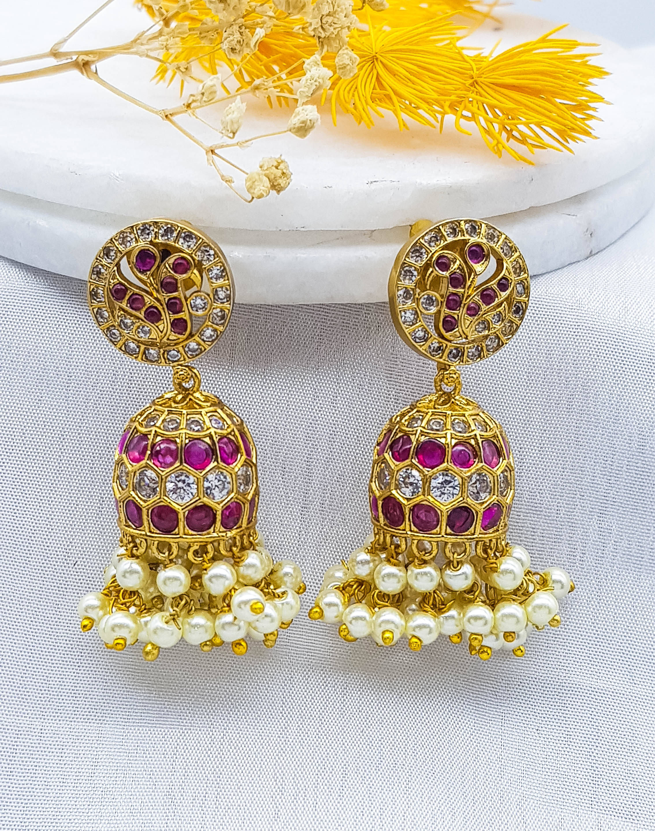 Gold Plated Cute Jhumki Earrings 22270N