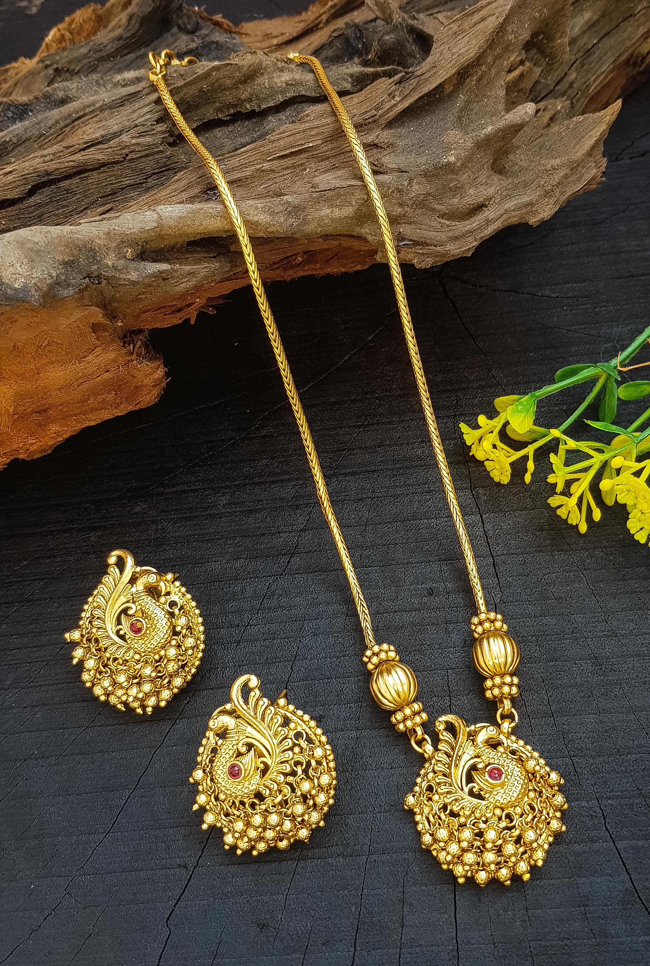 Gold Plated Cute Medium Necklace Set 17073N