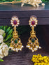 Gold Plated Dangler Earrings with stones 19616N