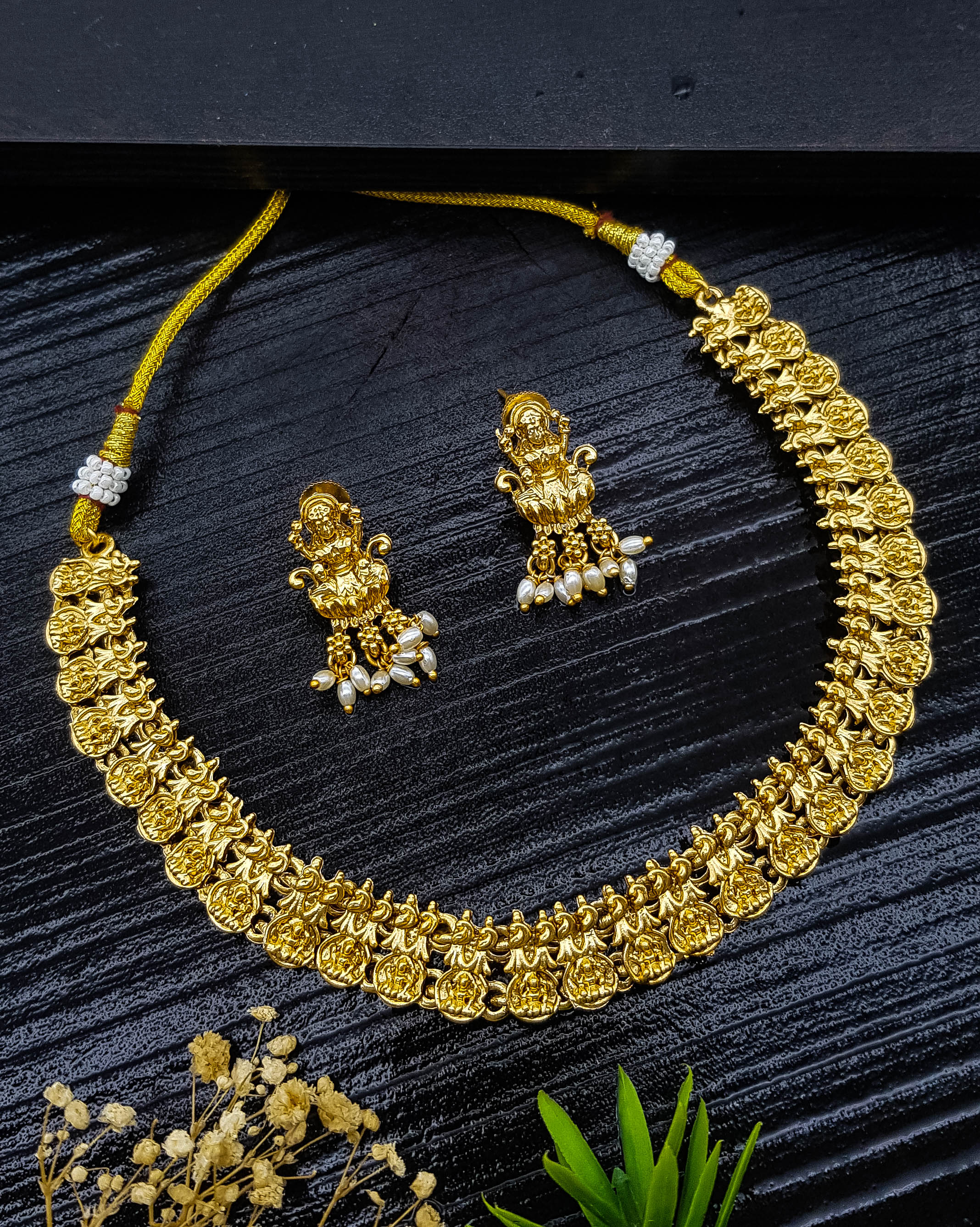 Gold Plated Designer Laxmi Necklace Set 20790N-1