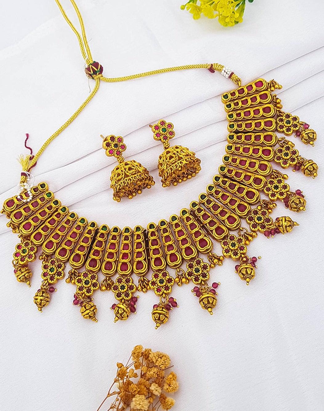 Gold Plated Designer Necklace Set