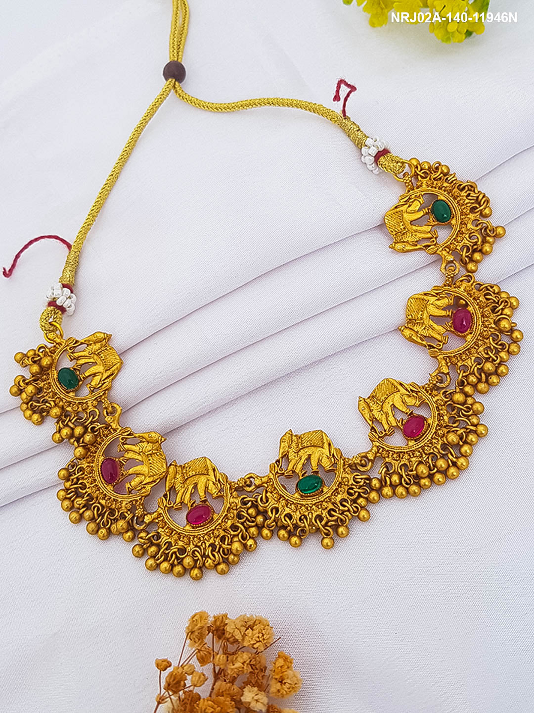 Gold Plated Designer Short Necklace 11946N