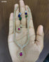 Gold Plated Drop CZ Necklace Set with 4 interchangeable stones 14190N