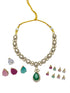 Gold Plated Drop CZ Necklace Set with 4 interchangeable stones 22177N