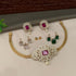 Gold Plated Drop CZ Necklace Set with 4 interchangeable stones