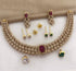 Gold Plated Drop CZ Necklace Set with interchangeable stones 18289N