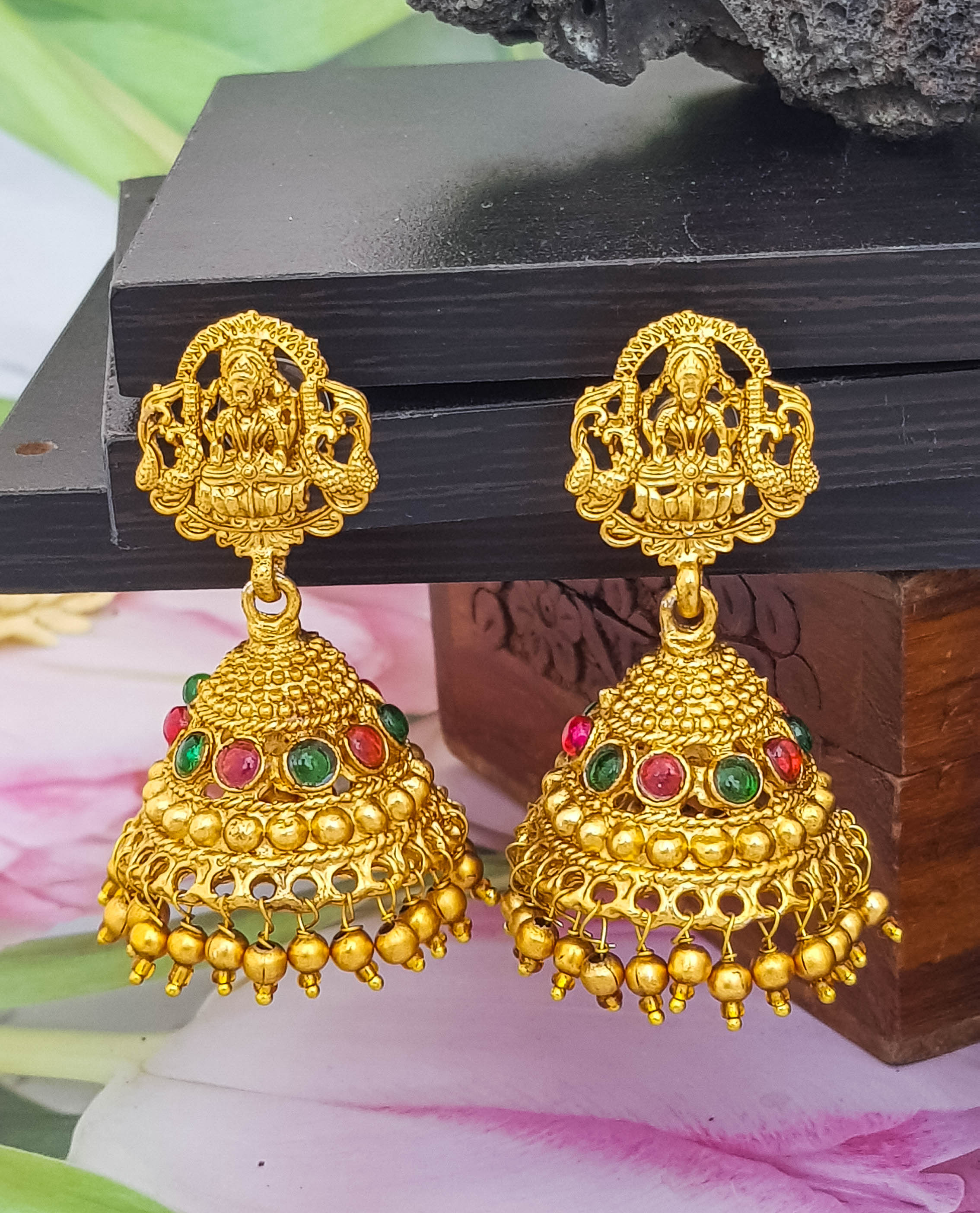 Gold Plated Earrings with AD Stones 19208N