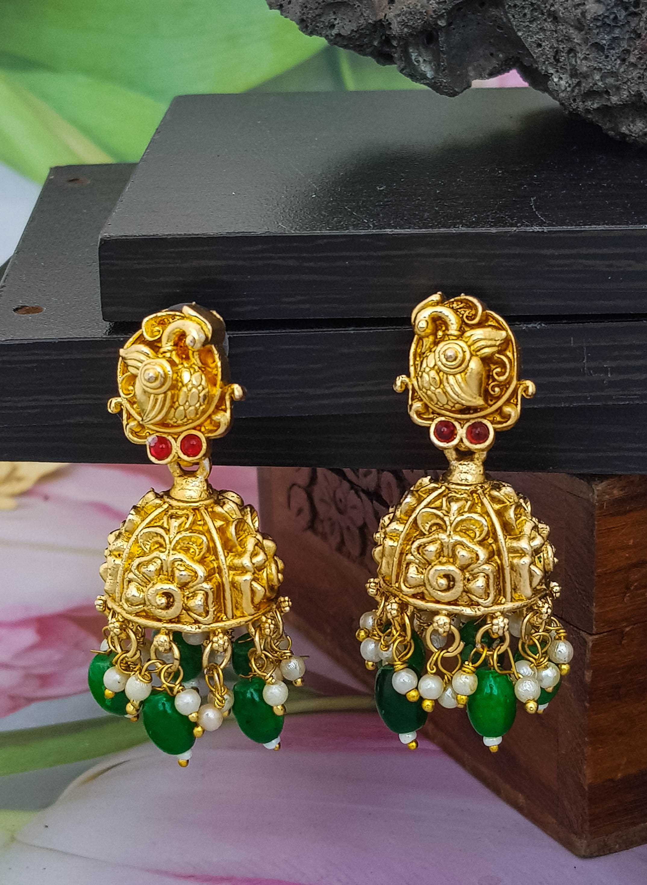 Gold Plated Earrings with AD Stones 19210N