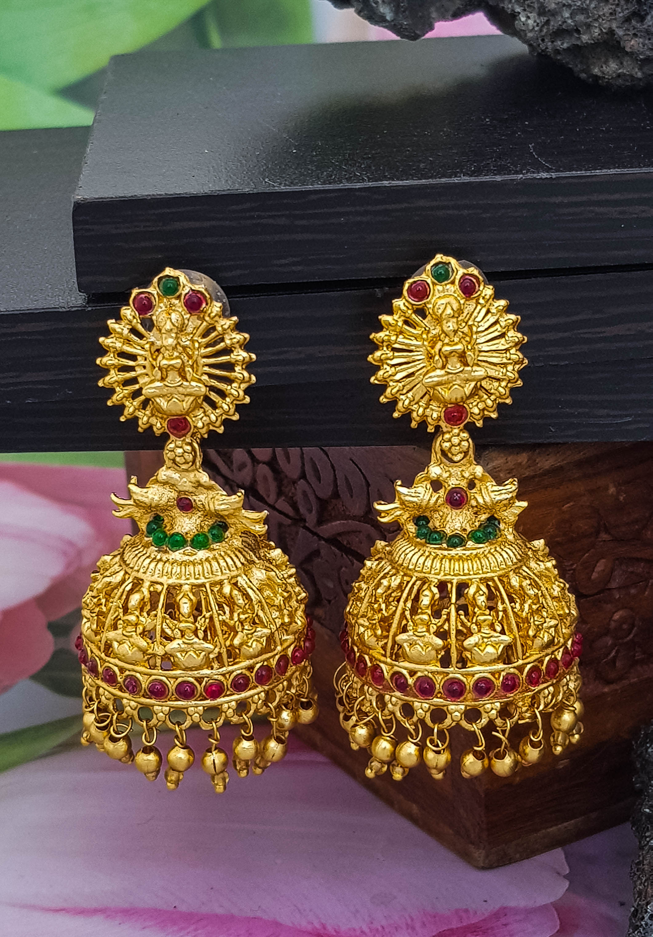 Gold Plated Earrings with AD Stones 19212N