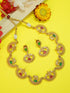 Gold Plated Elegant All occasions Designer Necklace Set with diff Colours 8533N