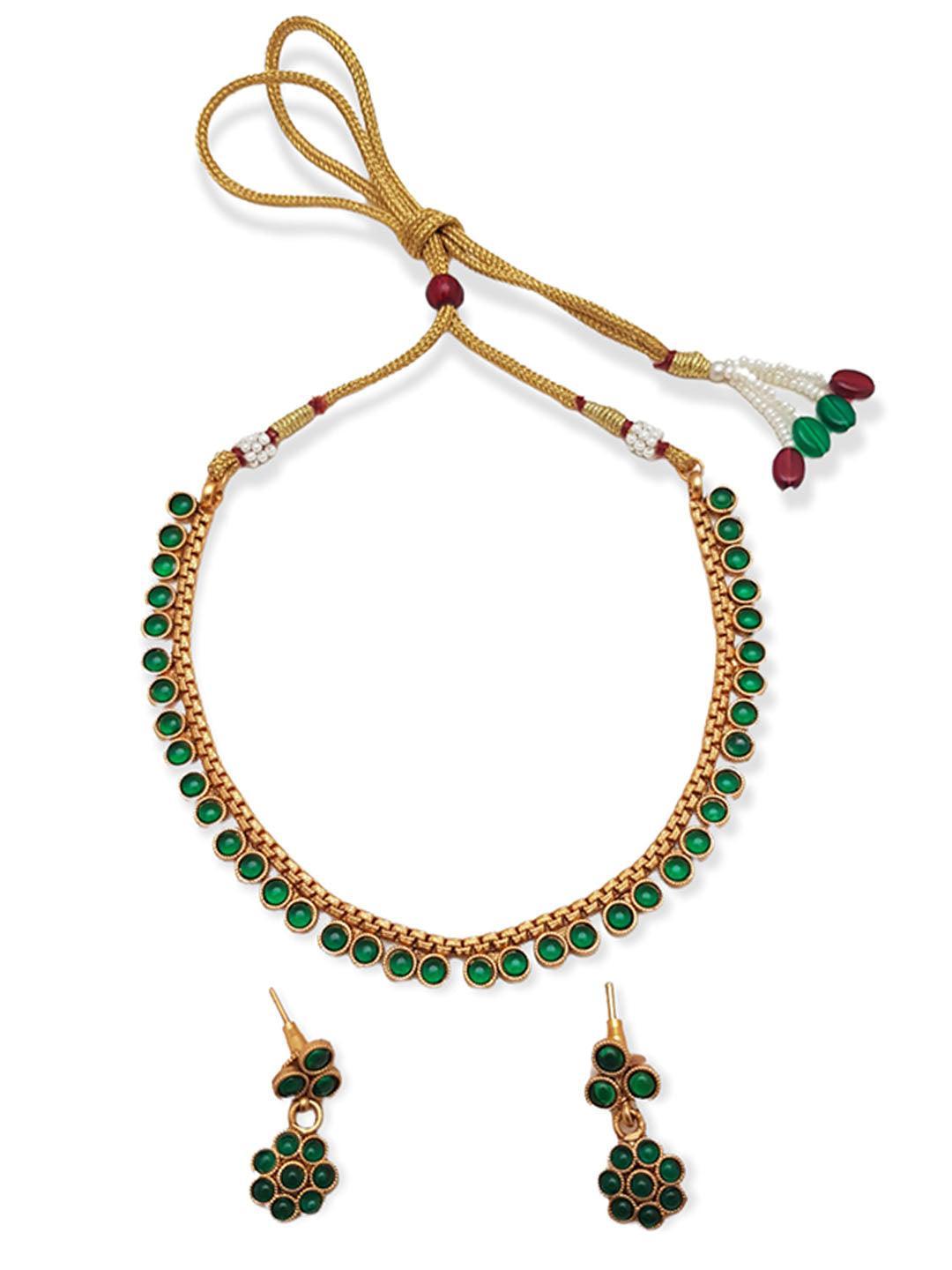 Gold Plated Elegant All occasions Necklace Set with diff Colours 6768N - Griiham