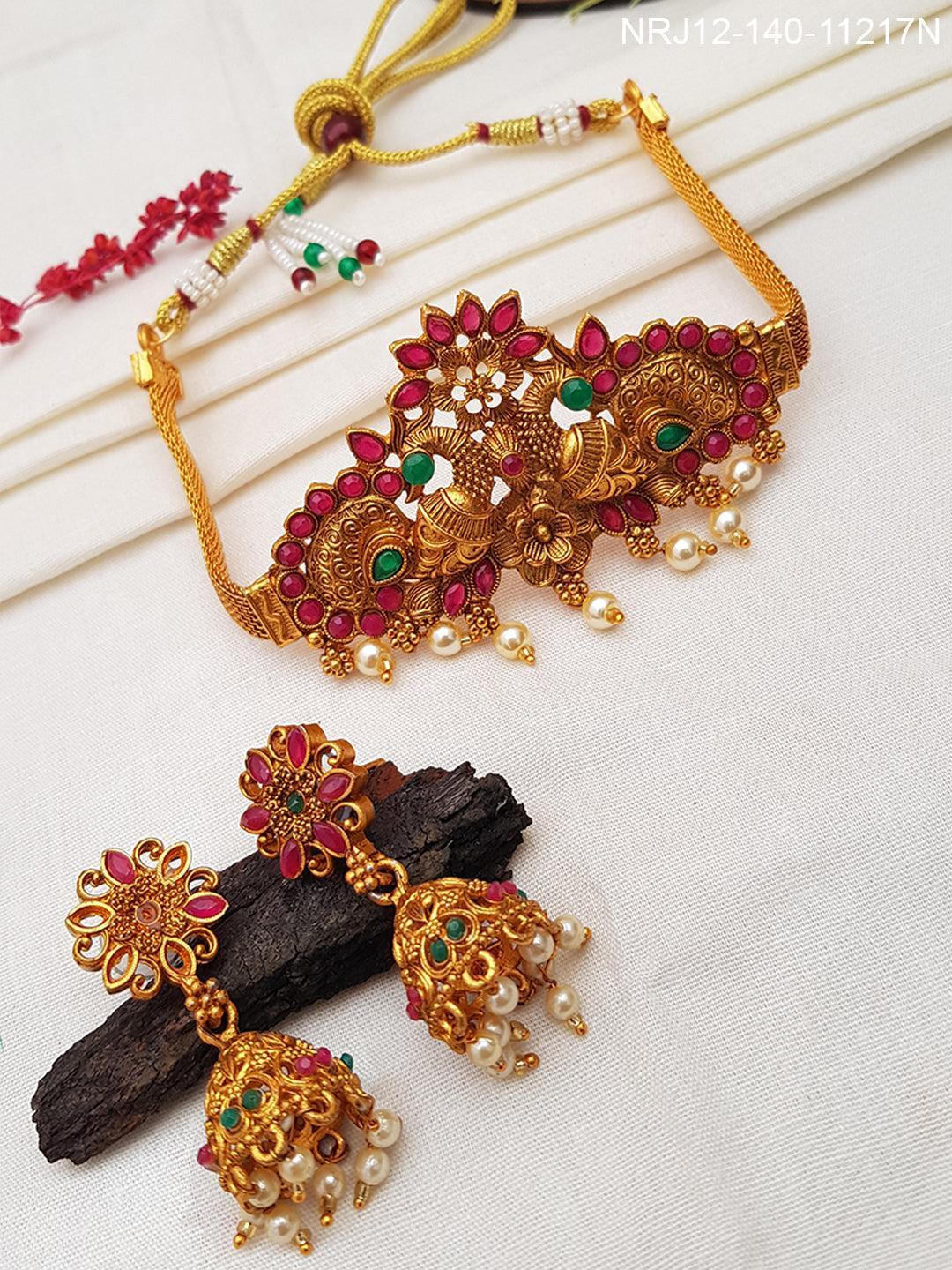 Gold Plated Elegant Choker Chic Necklace Set