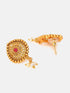 Gold Plated Elegant Half Choker Necklace Set with Multi Colour stones 6654N