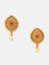 Gold Plated Elegant Half Choker Necklace Set with Multi Colour stones 6654N
