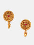 Gold Plated Elegant Half Choker Necklace Set with Multi Colour stones 6655N - Griiham