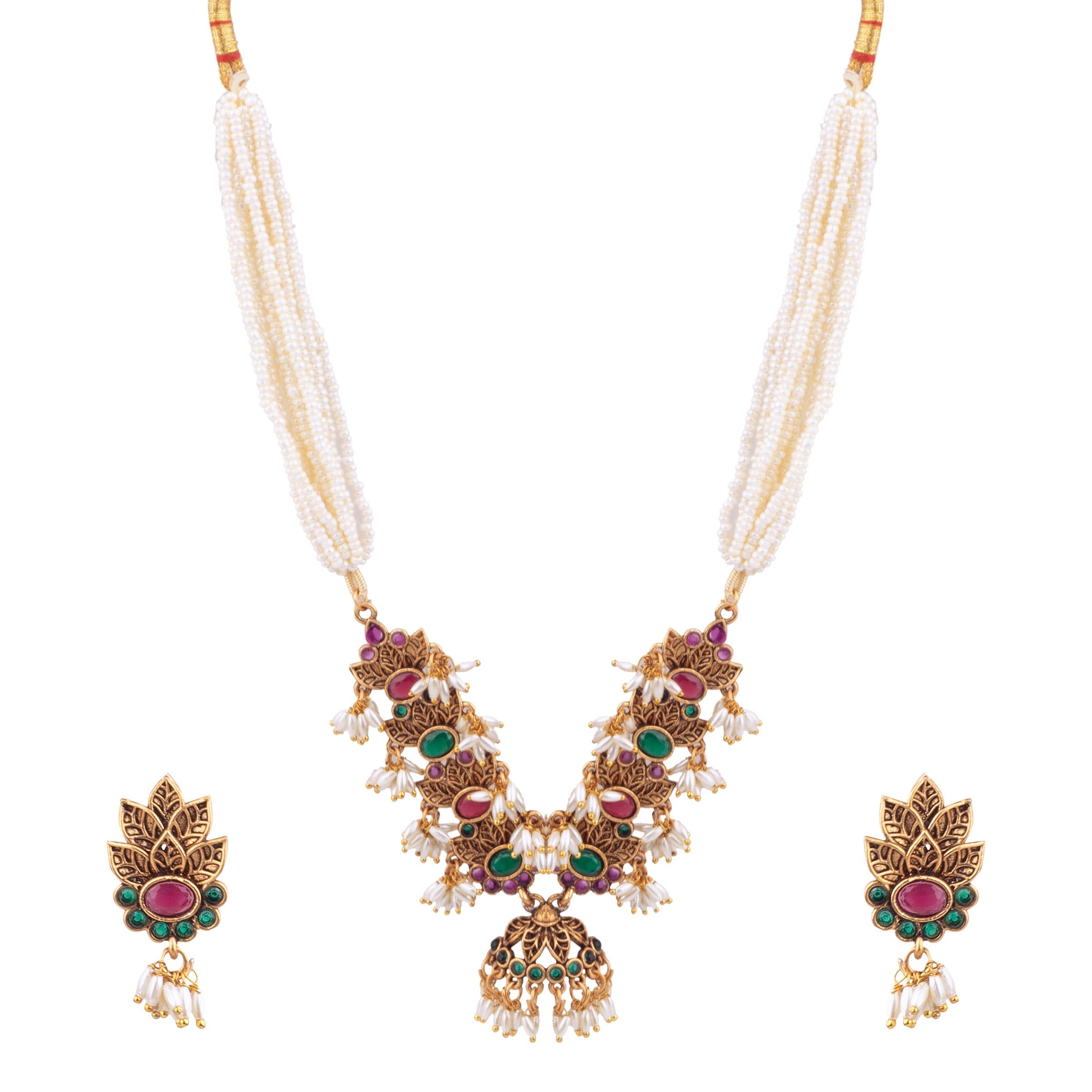 Gold Plated Elegant Necklace Set 17831N