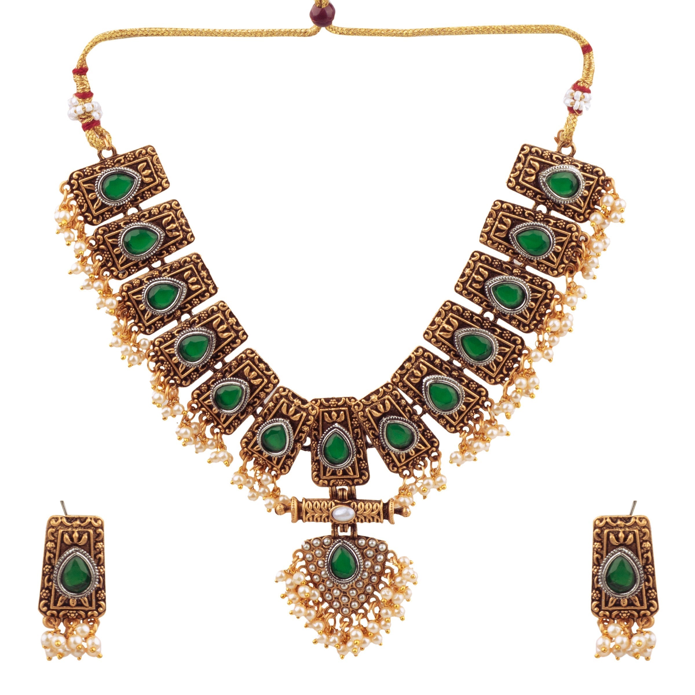 Gold Plated Elegant Necklace Set 17834N