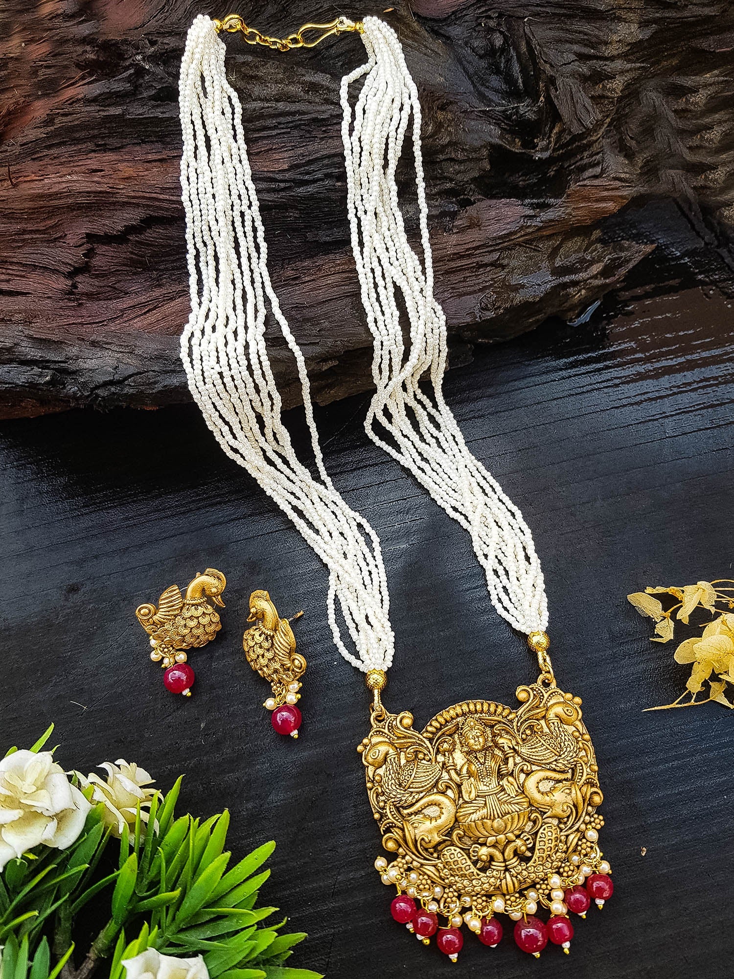 Gold Plated Elegant Necklace Set 17838N