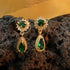 Gold Plated Exclusive Drop Shape Stone Studded Jhumkis / Earrings with different color options E9792N - Griiham