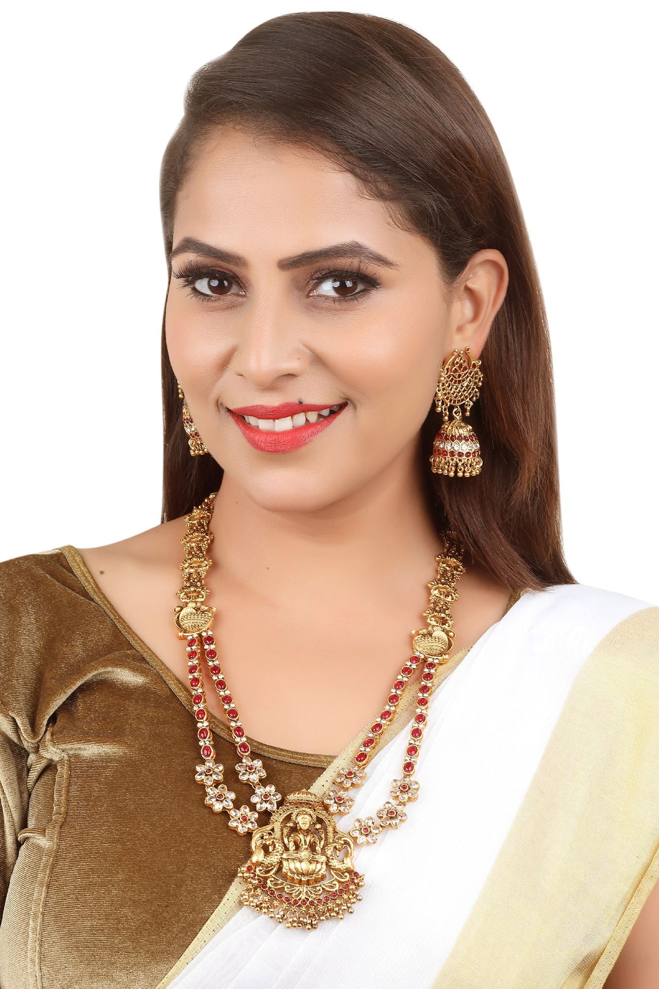 Gold Plated Exclusive Long Necklace Set 16871N