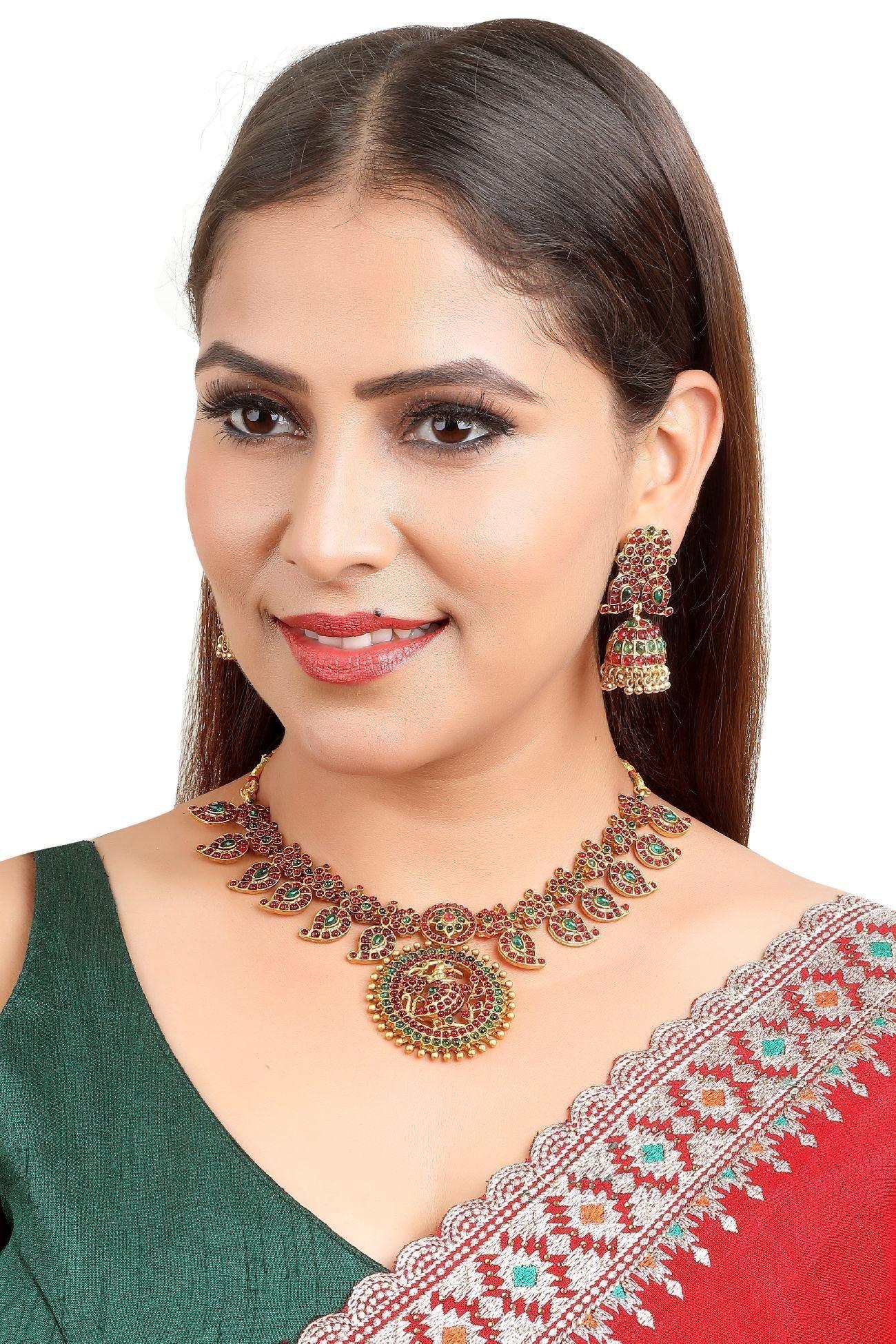 Gold Plated Exclusive Short Necklace Set 16873N - Griiham