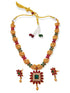 Gold Plated Floral Peacock design Medium Length Necklace Set 6909N - Griiham