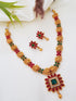 Gold Plated Floral Peacock design Medium Length Necklace Set 6909N - Griiham
