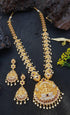 Gold Plated Grand Long Hara Necklace Set with CZ Stones