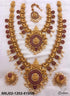 Gold Plated High quality guaranteed Necklace Set combo (Long+short) with Mang Tikka 6195N