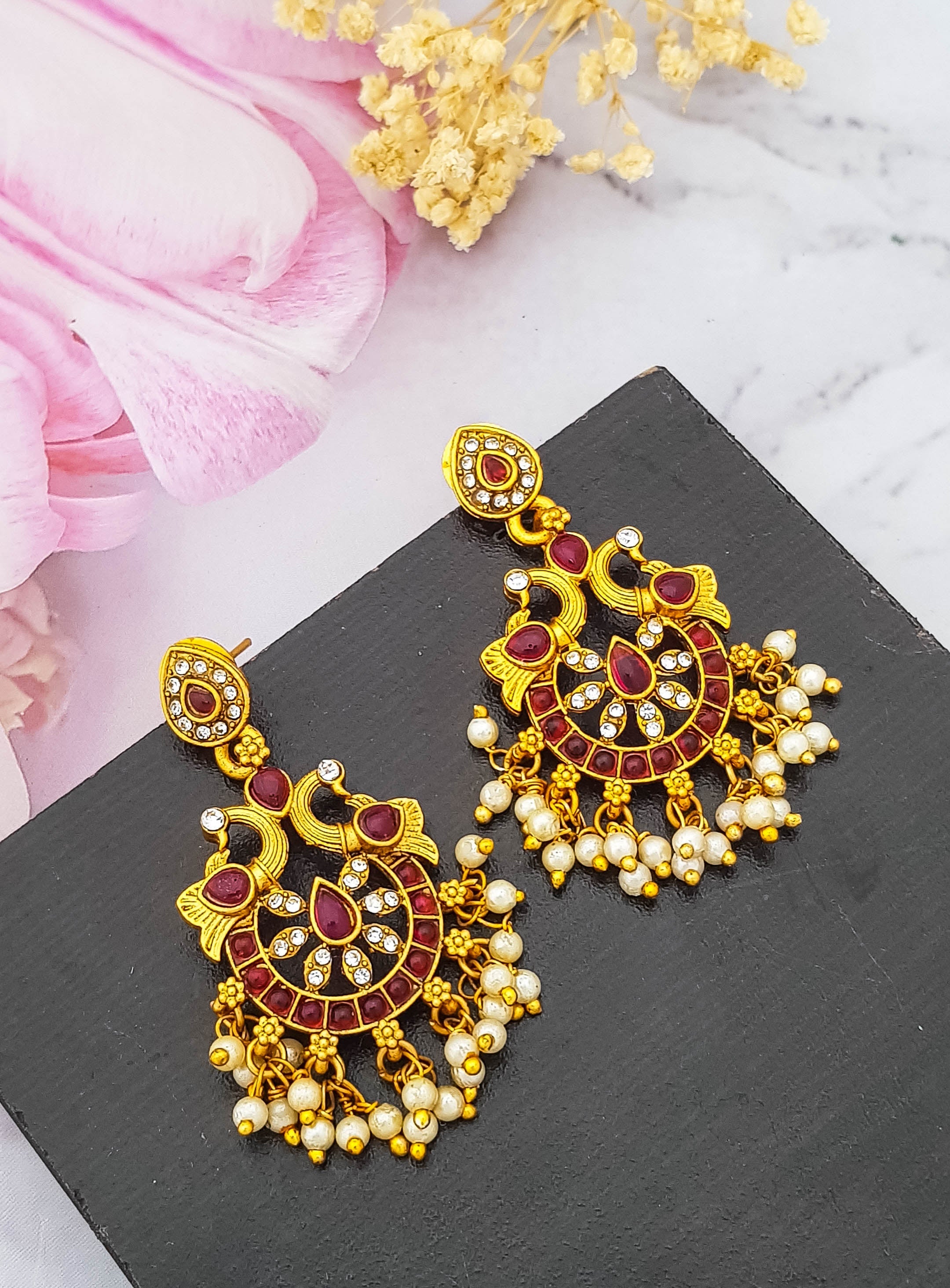 Gold Plated Jhumki earring with AD Stones 19229N