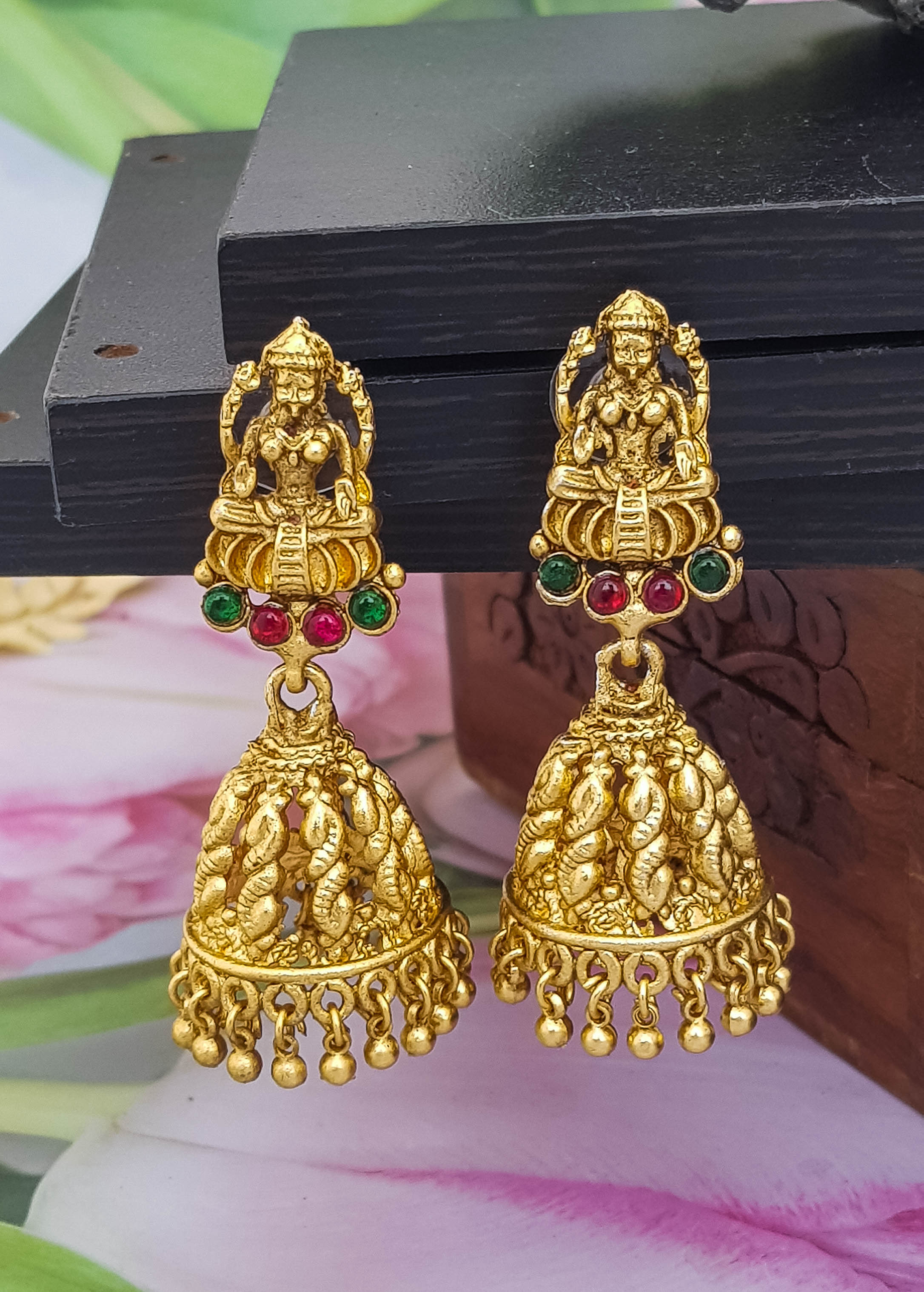 Gold Plated Jhumki earring with AD Stones 19232N