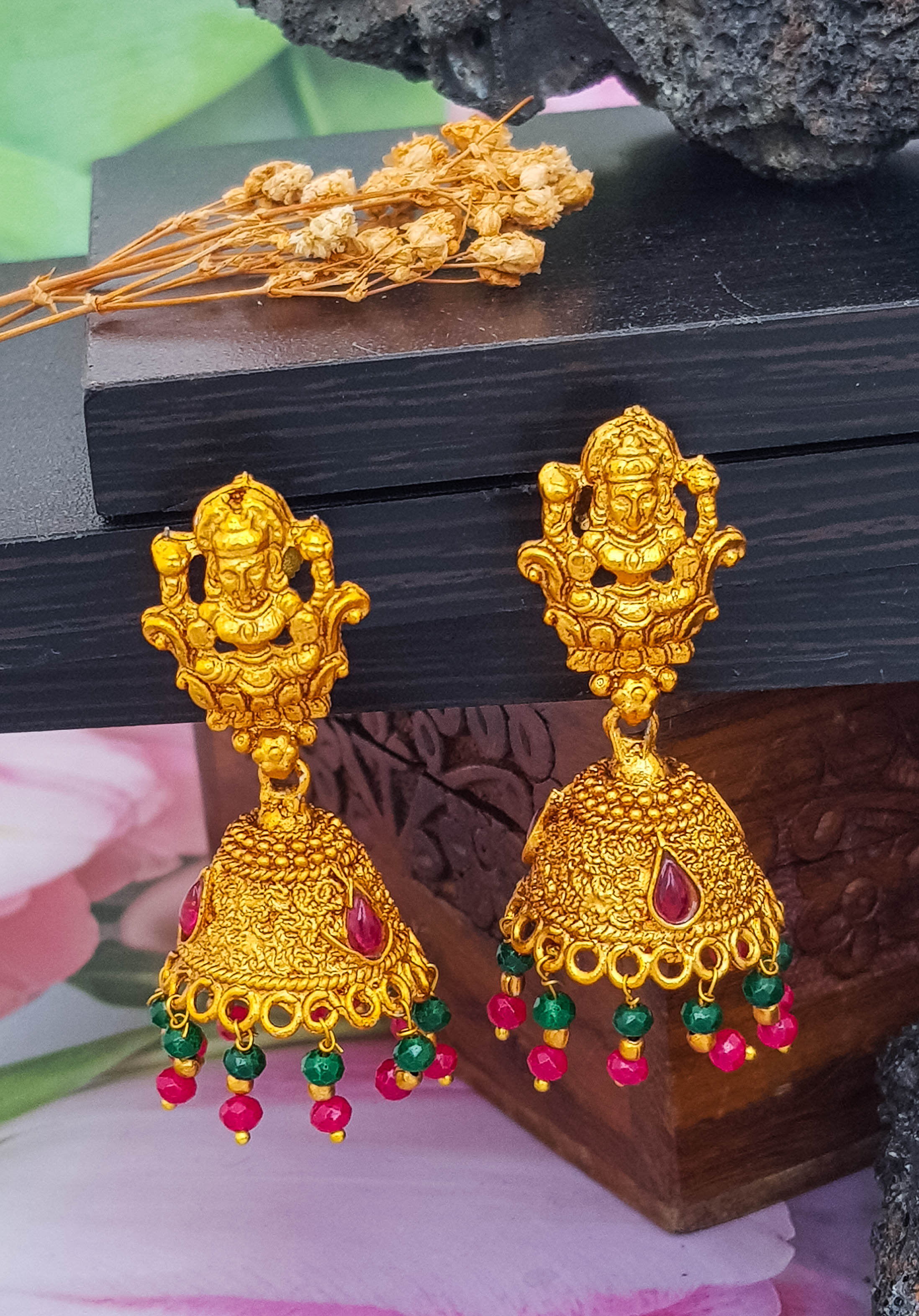 Gold Plated Jhumki earring with AD Stones 19238N