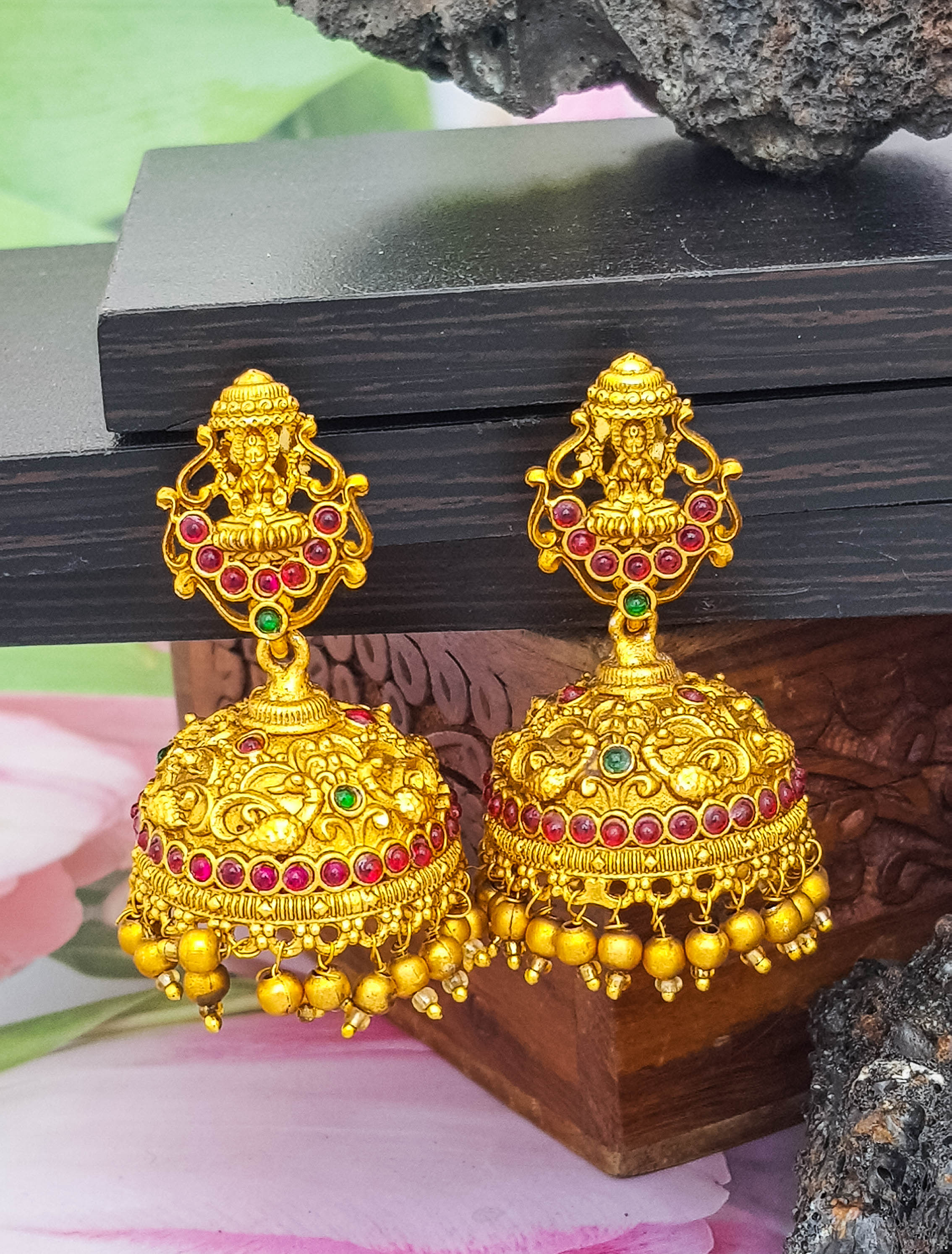 Gold Plated Jhumki with AD Stones 19202
