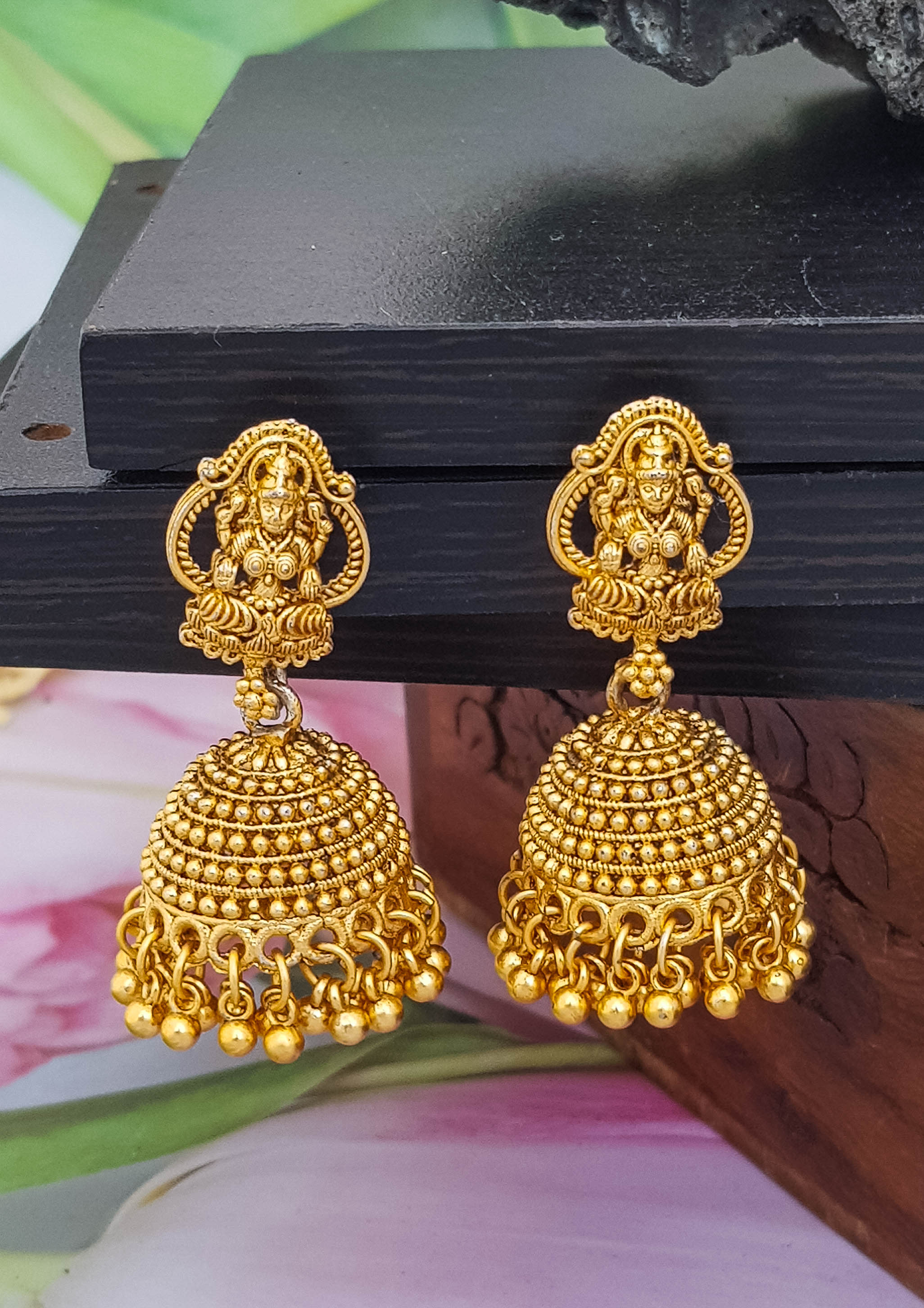 Gold Plated Jhumki with AD Stones 19204N